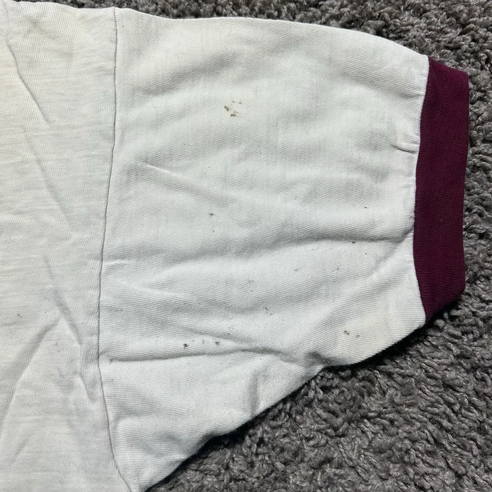 Vintage 50s Harvard University Champion Running Man Ringer Tshirt Thrashed Small - Picture 11 of 12